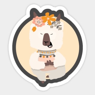 Cute lama yoga Sticker